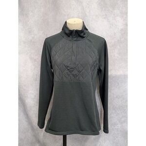 Avia Womens Quarter Zip Pullover Quilted Chest Fleece Active Gray Size M 8-10